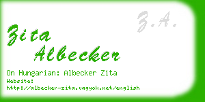 zita albecker business card